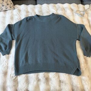 Hollister Women's Teal Crew Neck Sweater